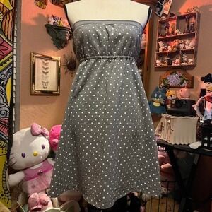 Y2K 08 grey strapless babydoll dress Pink Victoria Secret 2000s preppy summer